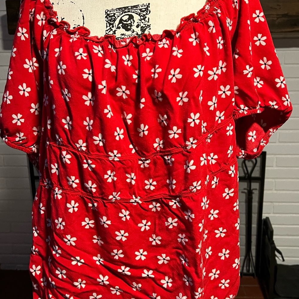 Coco and Shay Cute red floral top. Size 3x